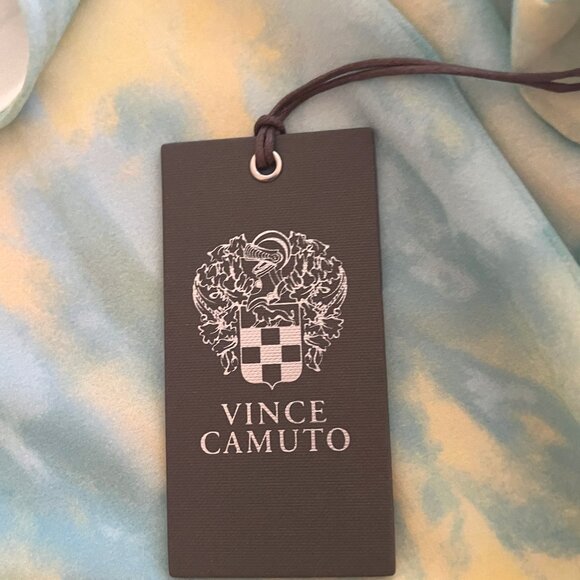 Vince Camuto Vivid Charm Green & Yellow Tie Dye Long Sleeve Blouse Size L NWT - Picture 9 of 13